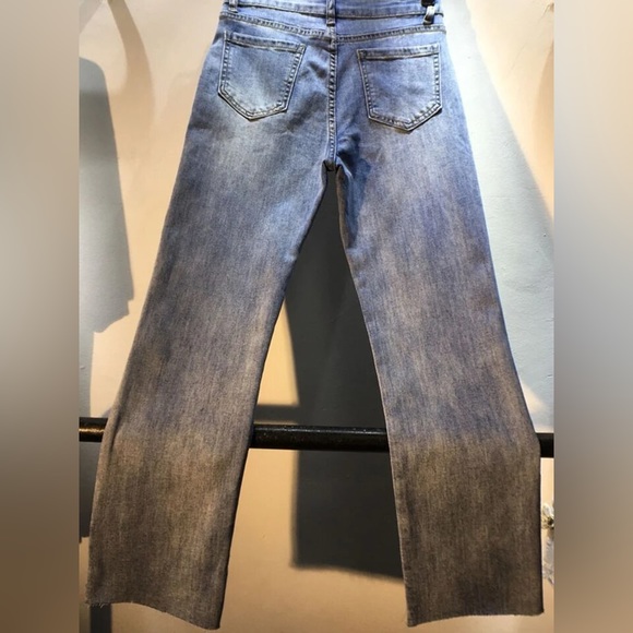 Lena Vie Swarowski Crystal High Stretch Lux 3 Heart Jeans, Light Crop, Raw Edge - Picture 5 of 8